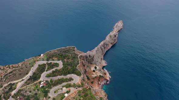 Alanya Castle Alanya Kalesi Aerial View of Mountain