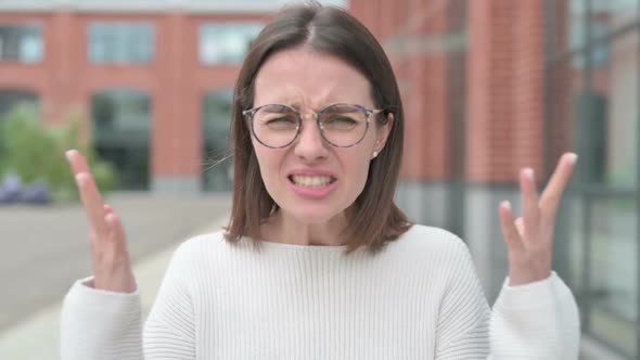 Young Woman Fighting in Anger