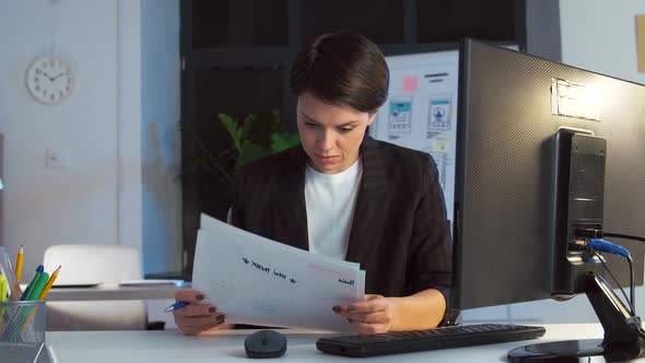 Ui Designer Working on Interface at Night Office 55