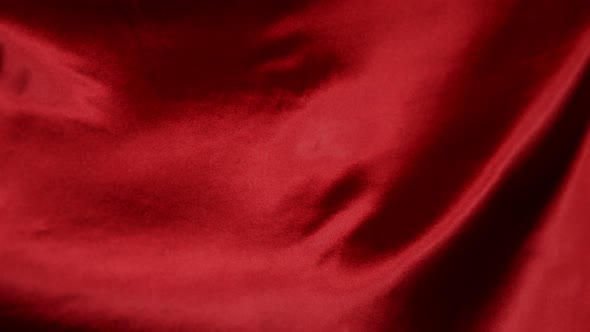 Red Wavy Fabric Background in Super Slow Motion