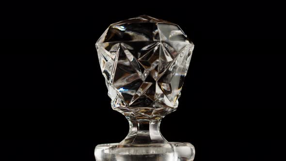 Empty Crystal Decanter Closeup