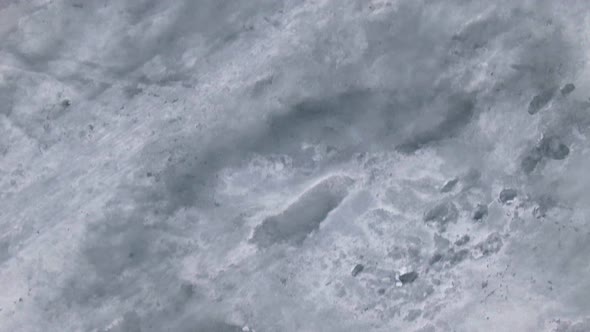 Fast Motion Aerial Photography on Icy Frozen Sea