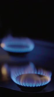 Fire in a Gas Stoker on a Gas Stove
