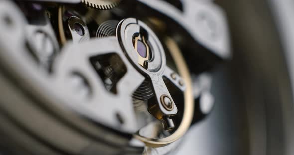 Watch tourbillon rotating macro slowmotion