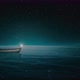A lonely wooden boat on calm sea - VideoHive Item for Sale