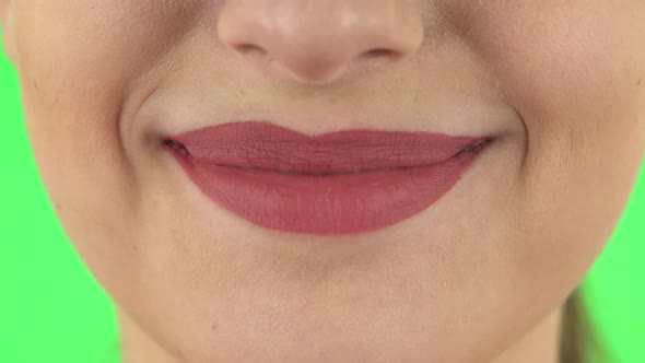 Attractive Woman Lips and Mouth. Close Up