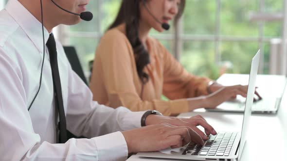 Close Up Shot of Business People Hand Typing and Working Actively