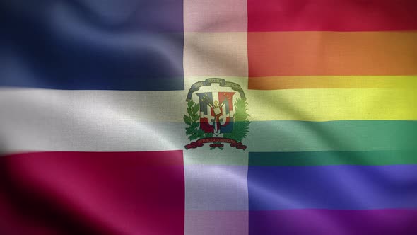 LGBT Dominican Republic Flag Loop Background 4K