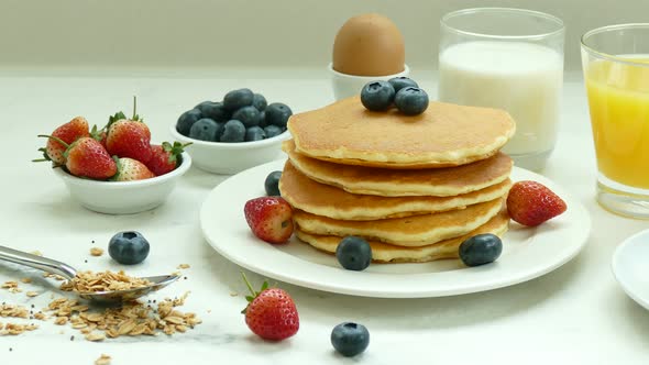 Sweet dessert Pancake with fruit