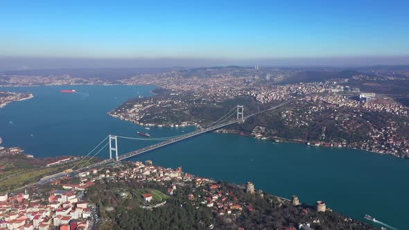 Istanbul Bebek Bosphorus Aerial View And Bridge 2