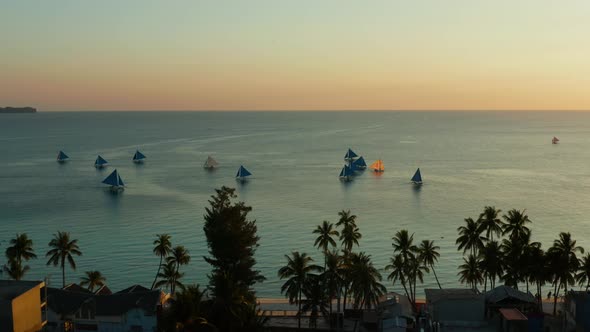 Sunset Over the Sea. Boracay, Philippines