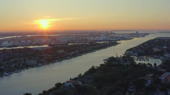 Sun rising over Seddon Channel