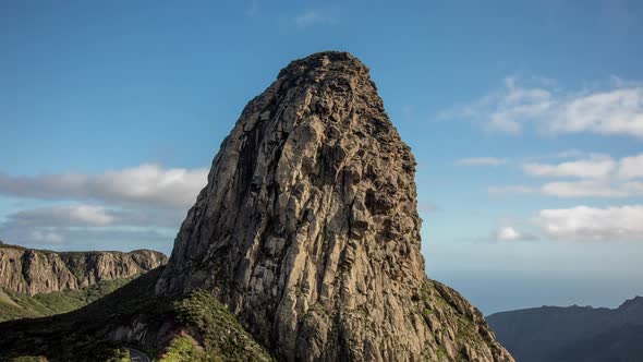 Timelapse of Roque Agando La Gormera with Beautiful Sky