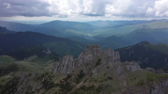 Ridge Of Rocks On Top Of Carpathian Mountains