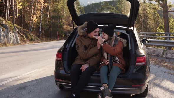A Loving Couple in a Road Trip
