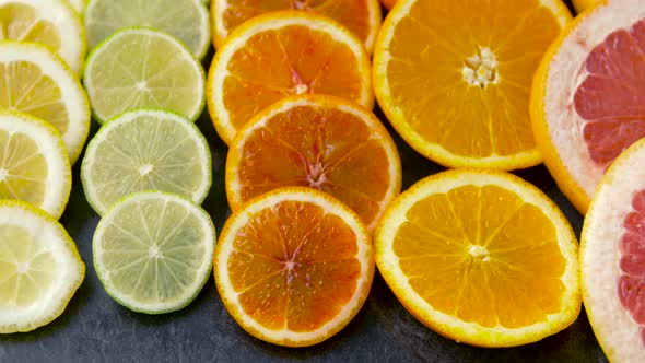 Close Up of Grapefruit, Orange, Lemon and Lime