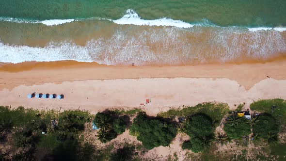 Aerial Top View People at Karon Beach in Phuket Thailand Southern Beach of Thailand Karon Beach is