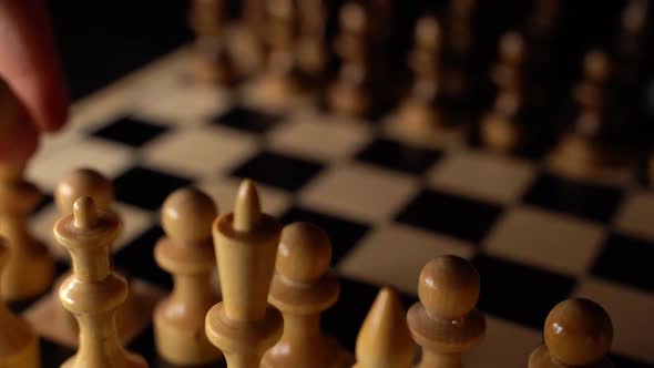 Closeup of Chess on a Black Background