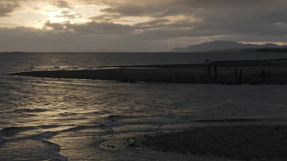 The Wonderful View Of A Calm Sea During Sunset  in Roberts Creek, Canada - Wide Shot