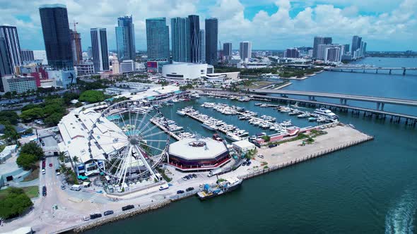 Downtown Miami Florida United States. Tourism landmark of city.