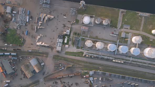 Oil tanks in port