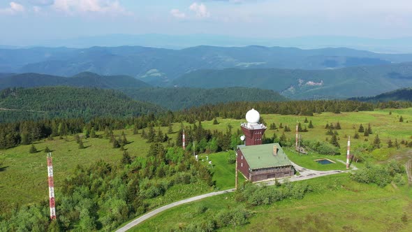 Aerial view of the recreational area Kojsovska Hola in Slovakia