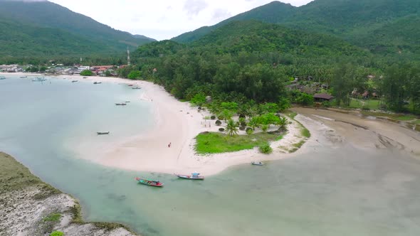 Aerial View of Malibu Beach in Koh Phangan Thailand