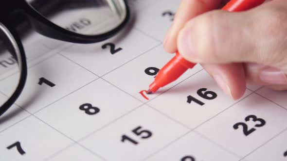 Crop Person Leaving Report Memo in Calendar