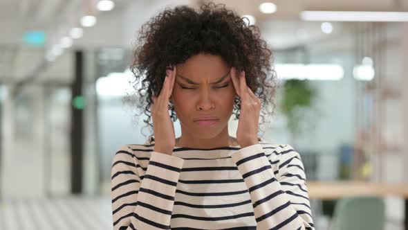 Exhausted Young African Woman Having Headache