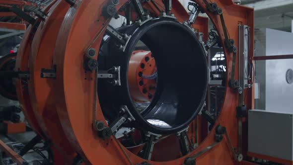 Tire Plant Robotic Automat Setting Process in Modern Manufacture Facility