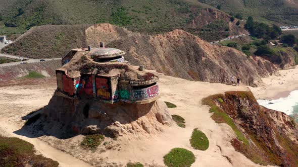 AERIAL: drone, devil's slide bunker, steady view