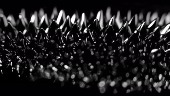 Super Slow Motion Macro Shot of Magnetic Liquid Ferrofluid in Motion at 1000Fps