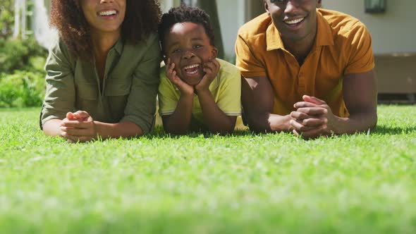 Family spending time together in the garden