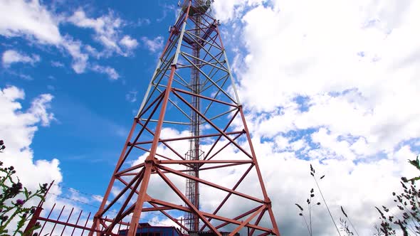 Telecommunication Tower Against the Blue Sky