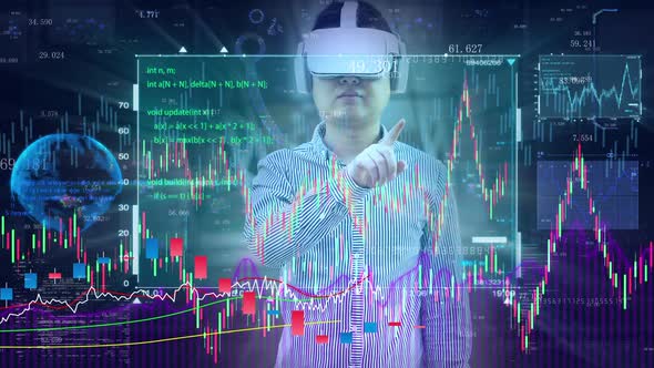 Business Financial Technology Stock Market Data Vr Virtual Reality Touch Screen Experience