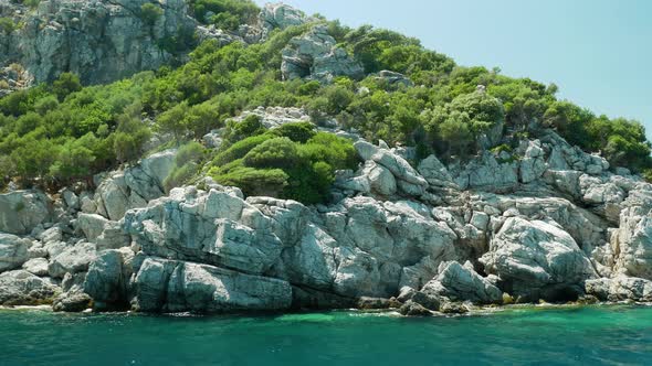 Sailing over a beautiful island