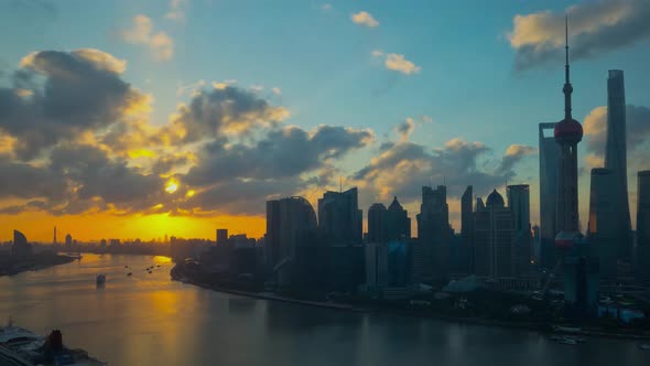 Time Lapse Of The Shanghai China Skyline