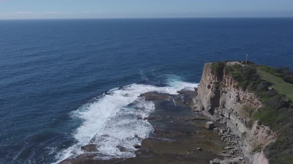 aerial view flying seaward past the skillion at terrigal