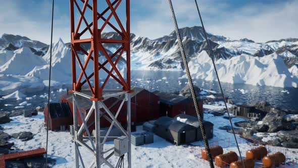 Science Station in Antarctica at Summer