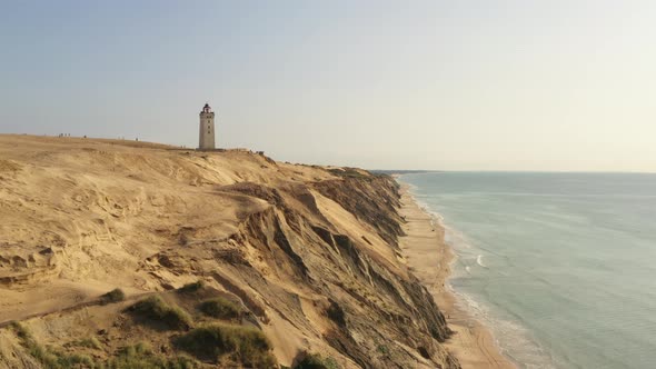 Drone Flight Towards Rubjerg Knude Lighthouse