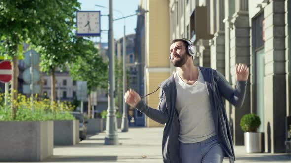 Happy man dancing 