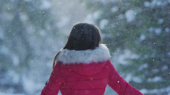 Woman enjoying a winter day