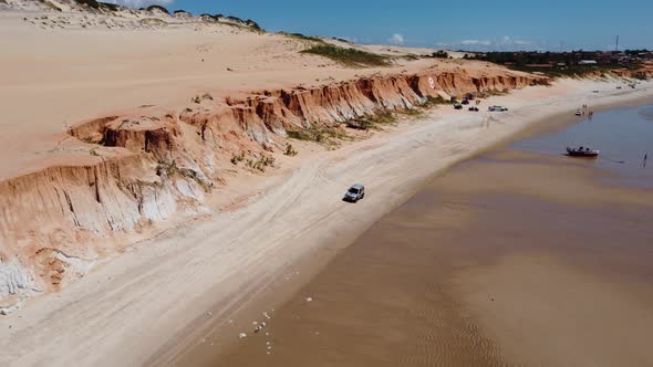 Northeast Brazil. Canoa Quebrada Beach at Ceara state.