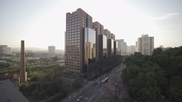 Mirrored Building and Clouds Sao Paulo 4k