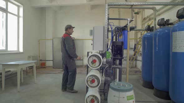 Man working in a cement plant