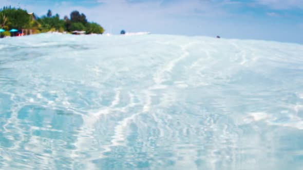 Tropical Blue Sea with Island