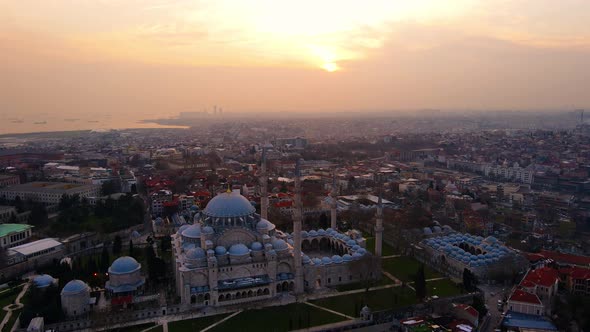 Istanbul Suleymaniye Mosque at Sunset