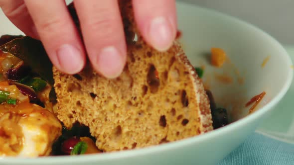 Soaking Bread with Gravy