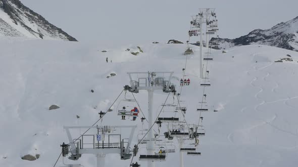 Chairlifts at a ski resort 