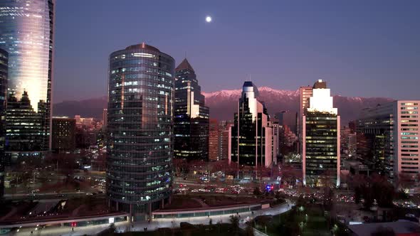 Sunset sky at downtown Santiago Metropolitan Region of Chile.